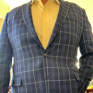 Beautiful Haggar Blue Window Pane Sport Coat